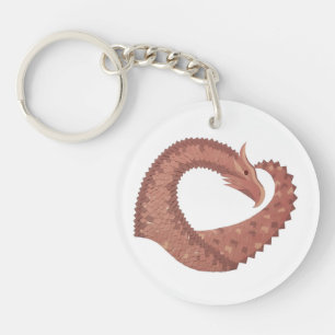 Dragon cardiaque Brown en blanc