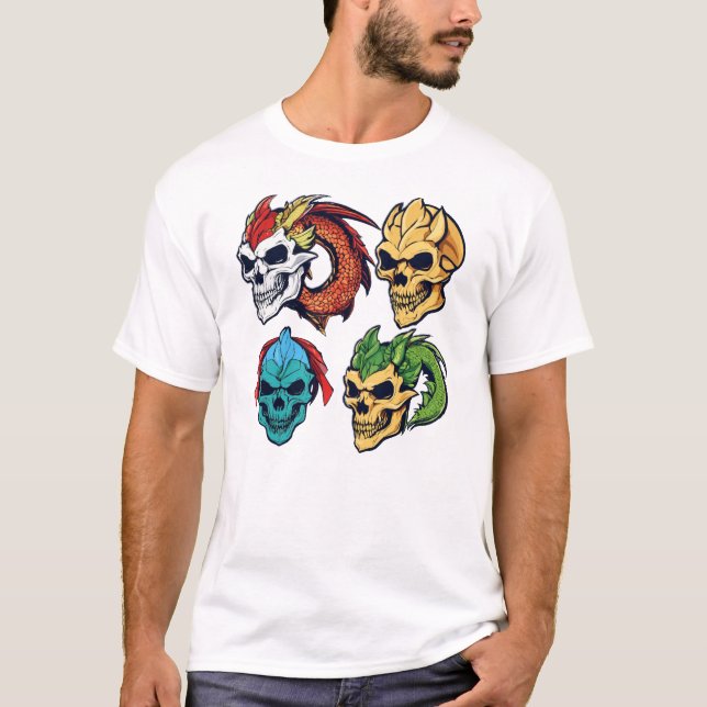 Dragon Chic Skull - Niedliches Anime Inspiriert T-Shirt (Vorderseite)