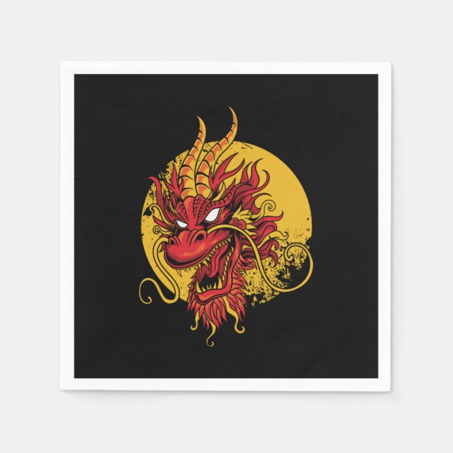 Dragon Chinese Asian Mythology Cool Gift Serviette (Vorderseite)