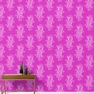 Dragon chinesischer Stil Hot Pink Tapete