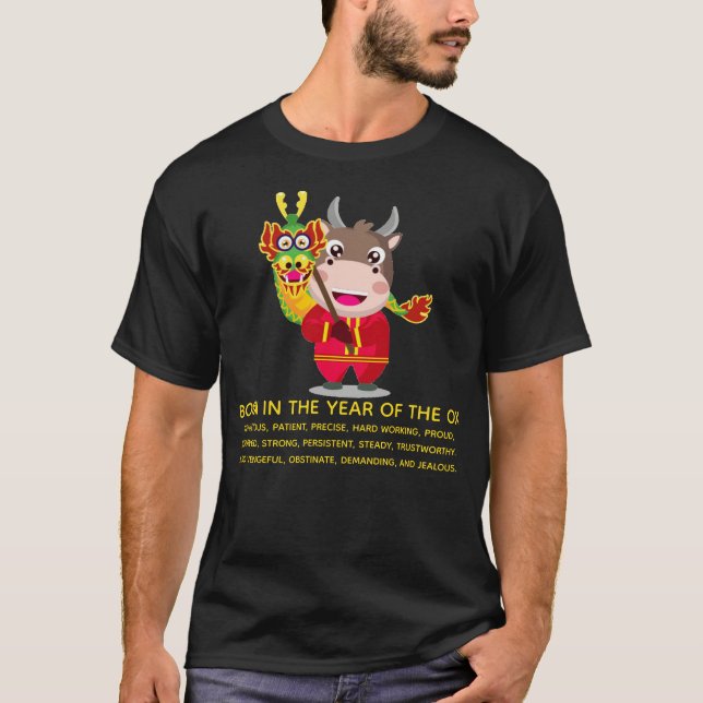 Dragon Chinesisches Neujahr der Oxtraits T-Shirt (Vorderseite)