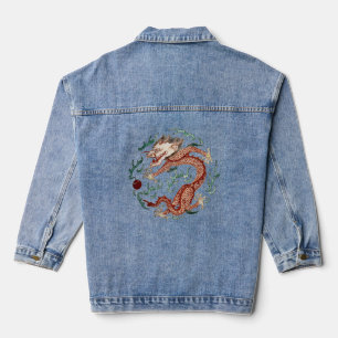 Dragon chinois ancien pourchassant perle flamboyan