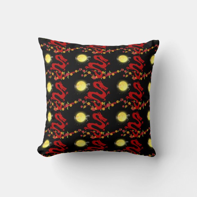 Dragon chinois avec coussin de pleine lune (Recto)