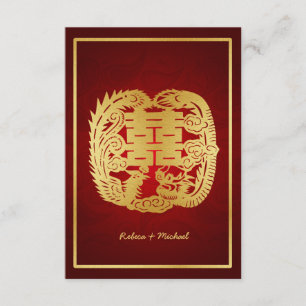 Dragon chinois double bonheur / Phoenix RSVP