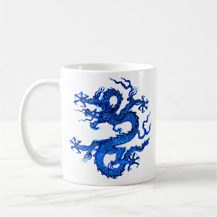 Dragon chinois, Indigo Blue Coffee Mug