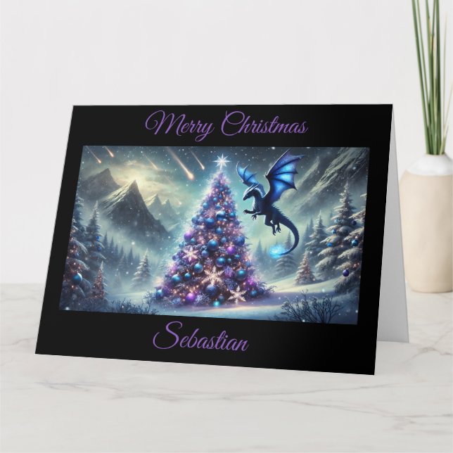 Dragon Christmas Fantasy Card Karte (Vorderseite)