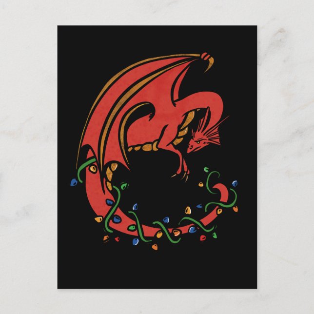 Dragon Christmas Postkarte (Vorderseite)
