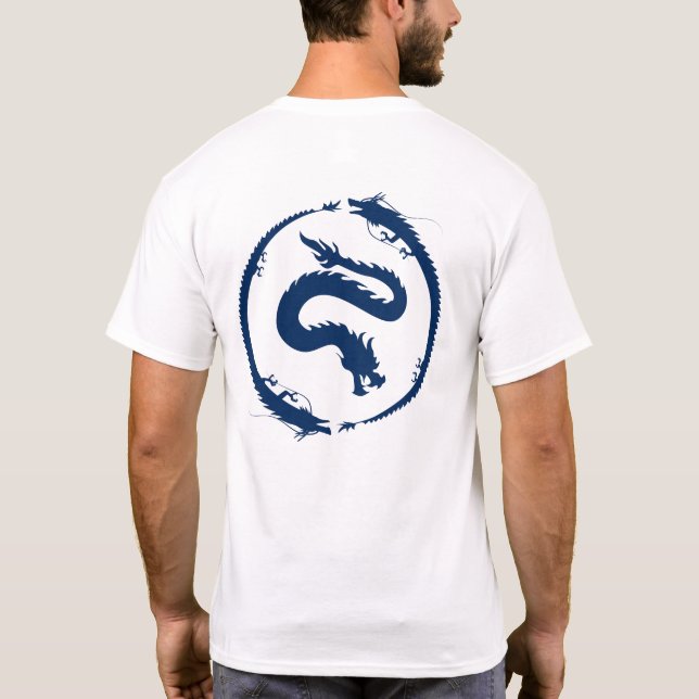 Dragon Circle in dark Dark Blue T-Shirt (Rückseite)