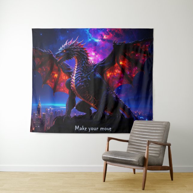Dragon City 001 Tapestry Wandteppich (Beispiel (Horizontal))