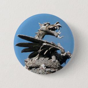 Dragon, City Hall Cardiff, Wales, UK Button