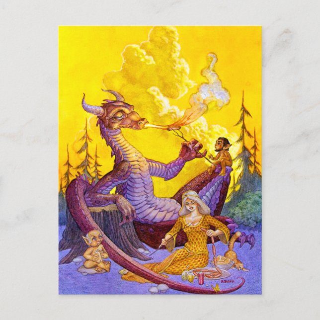 Dragon Cookout Postcard Postkarte (Vorderseite)