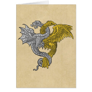 Dragon d'argent d'aigle doré