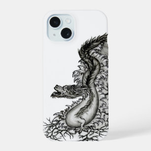 Dragon de Chine, dessin noir et blanc dans le styl