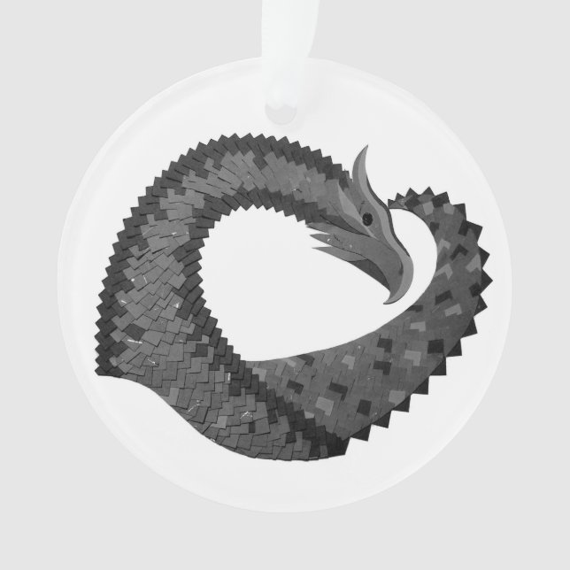 Dragon de coeur noir sur blanc (devant)