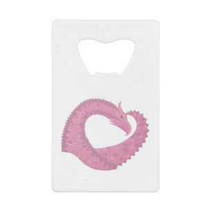 Dragon de coeur rose sur blanc