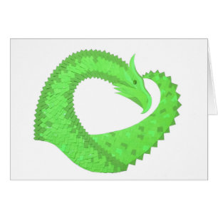 Dragon de coeur vert citron blanc
