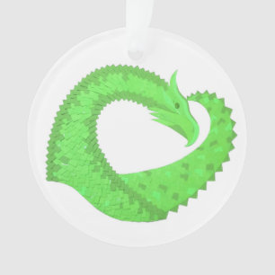 Dragon de coeur vert citron blanc