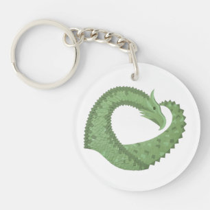 Dragon de coeur vert olive blanc