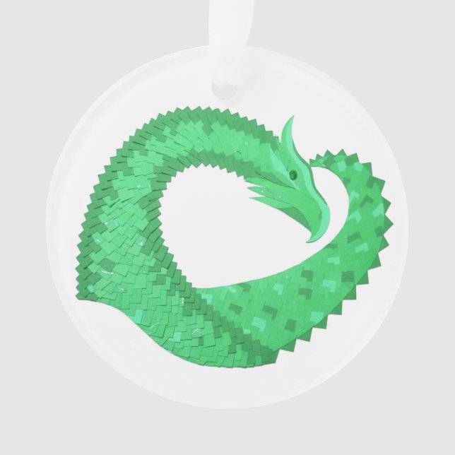 Dragon de coeur vert sur blanc (devant)