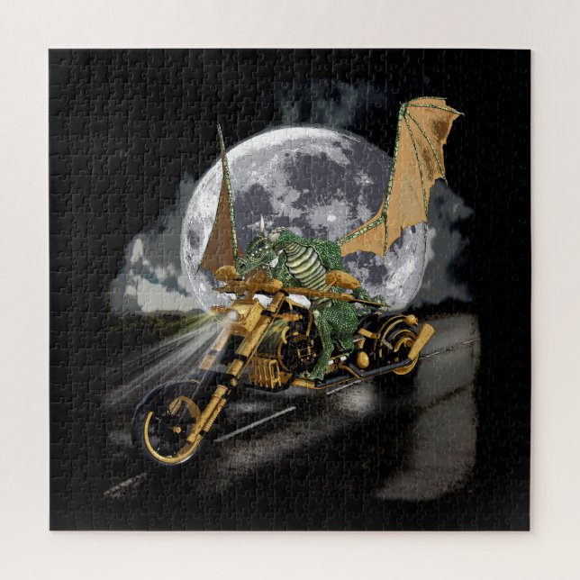 Dragon de course à Drag et Moon Imaginaire Puzzle (Vertical)