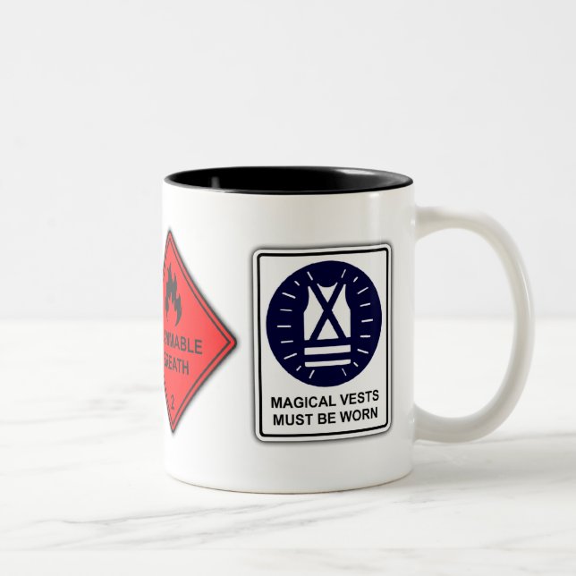 Dragon de danger - tasse drôle de geek de panneau (Droit)