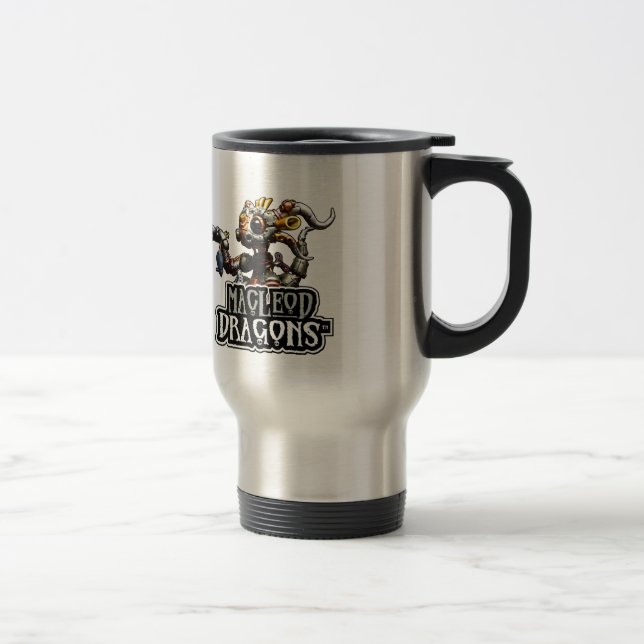 Dragon de DM Steampunk 15 onces. Tasse de voyage (Droit)