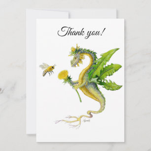 Dragon de pissenlit - carte de remerciements