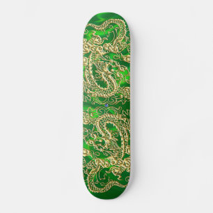 Dragon Doré Satin Vert Skateboard Luxuriant