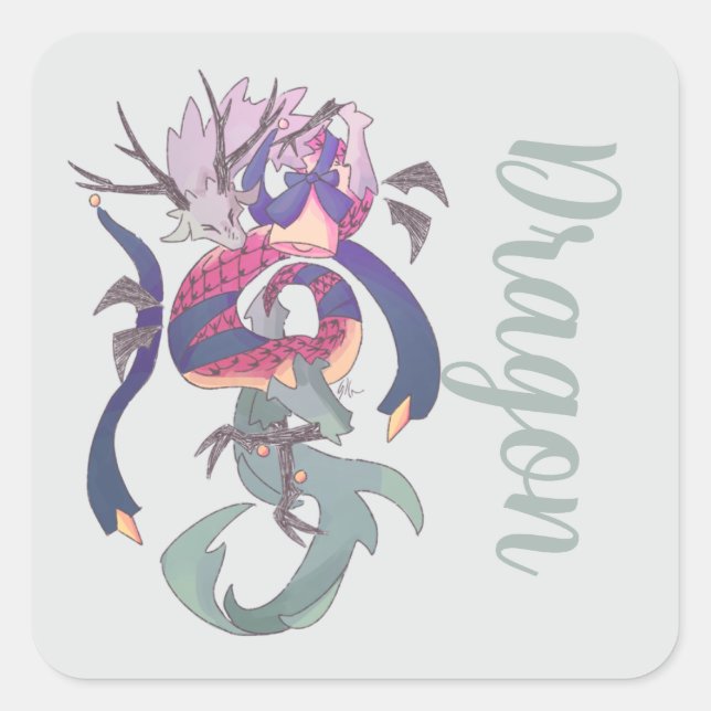 Dragon, draak sticker (Vorderseite)