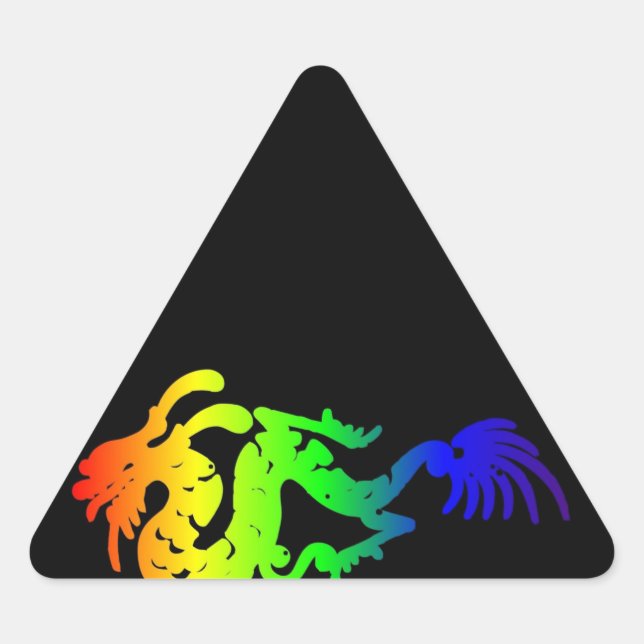 Dragon Dreieckiger Aufkleber (Vorderseite)