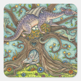 DRAGON-EIER, MEDIEVAL LAIR, FANTASY FOLART QUADRATISCHER AUFKLEBER