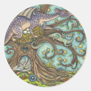 DRAGON-EIER, MEDIEVAL LAIR, FANTASY FOLART RUNDER AUFKLEBER