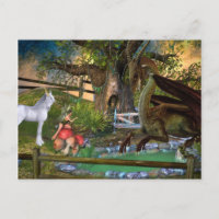 Dragon Elf Fairy Unicorn Fantasy Landschaft
