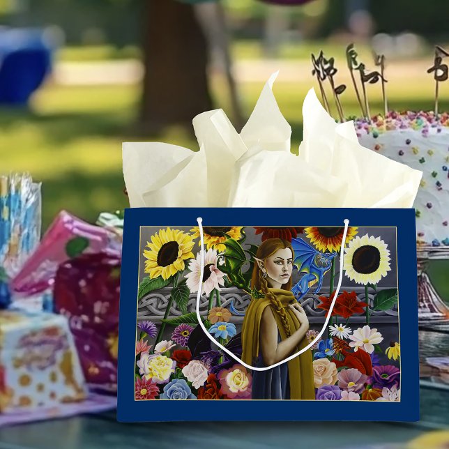 Dragon Elf Flower Garden Große Geschenktüte (Von Creator hochgeladen)