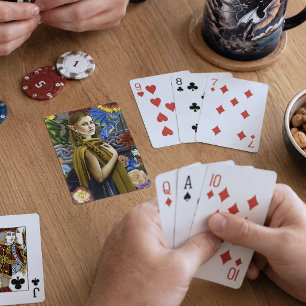 Dragon Elf Flower Garden Spielkarten