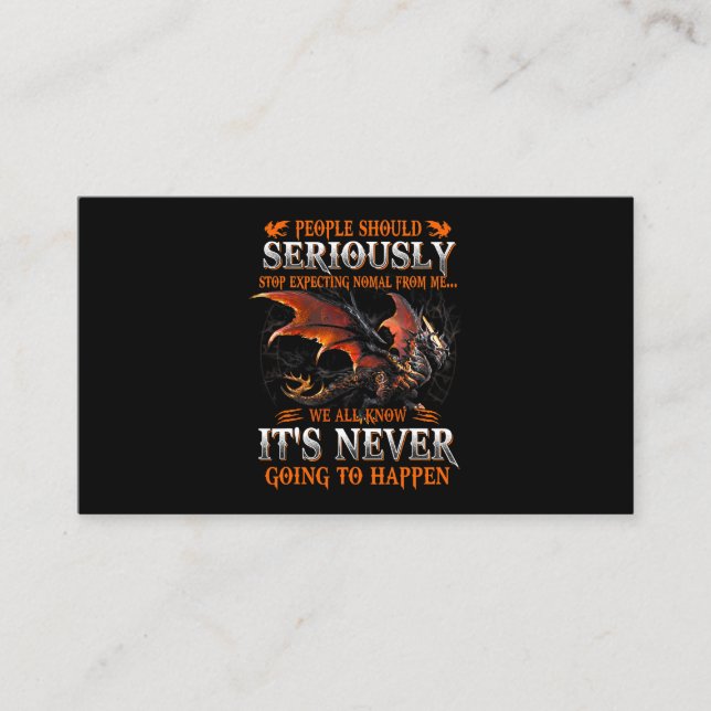 Dragon Ernsthaftes Dragon Geburtstagsgeschenke für Visitenkarte (Vorderseite)