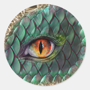 Dragon Eye Mythische Fantasie Runder Aufkleber