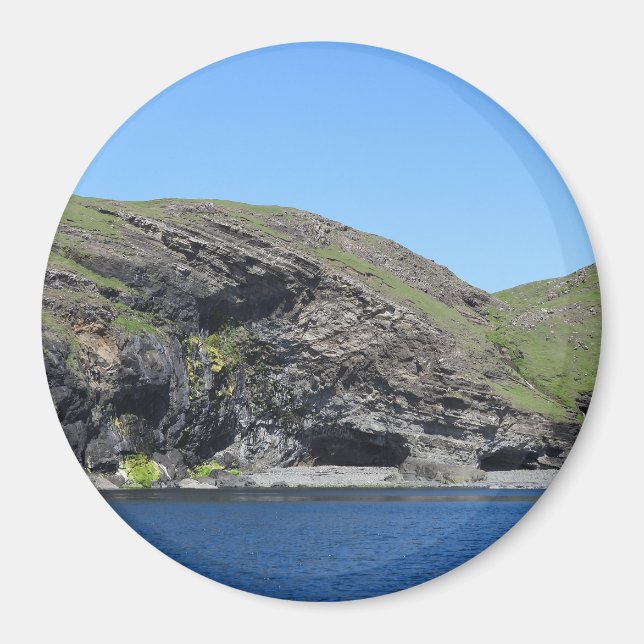 Dragon Face Rock Cliffs Skye Circle Magnet (Vorne)