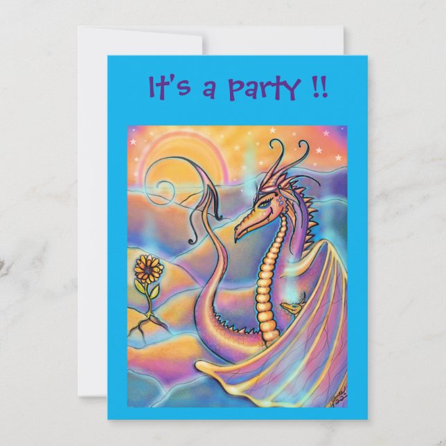 Dragon Fantasy By Renee L. Lavoie für Kinder Einladung (Vorderseite)