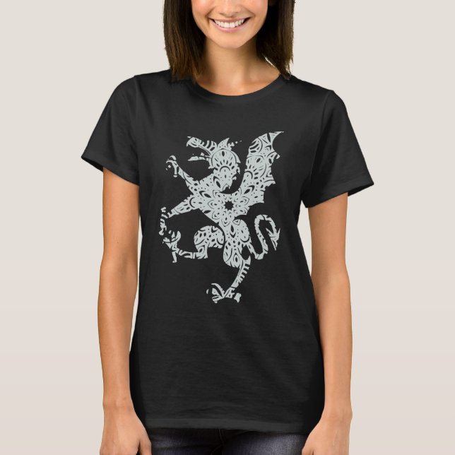 Dragon Fantasy Mandala Fairy Tale Wings T-Shirt (Vorderseite)