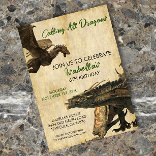 Dragon Fantasy Realistic Geburtstagsparty Einladung
