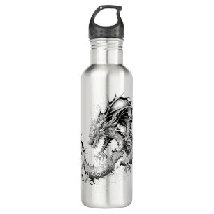 Dragon Fantasy Wild Animal Illustration Art Tattoo Edelstahlflasche