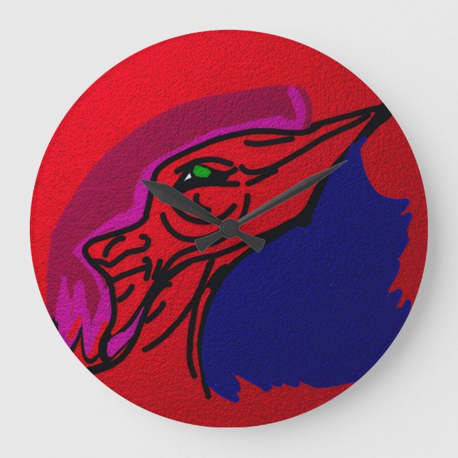 Dragon Fashionista Große Wanduhr (Vorderseite)
