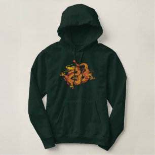 Dragon Fire Bestickter Hoodie