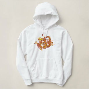 Dragon Fire Bestickter Hoodie