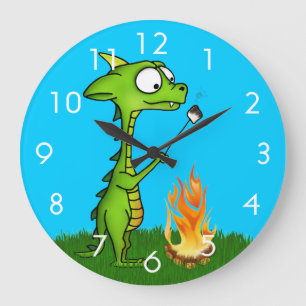 Dragon Fire Große Wanduhr