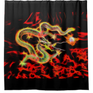Dragon Fire on Lucky Energy Design Duschvorhang