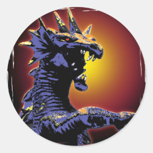 Dragon Fire Runder Aufkleber