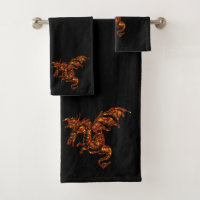Dragon flamboyant sur noir