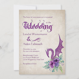 Dragon Floral Wedding Einladung